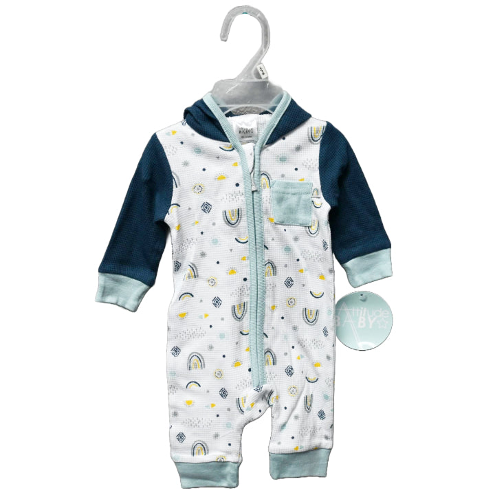 BOYS COVERALL WITH HOOD -COLOR BLOCK C/P 48