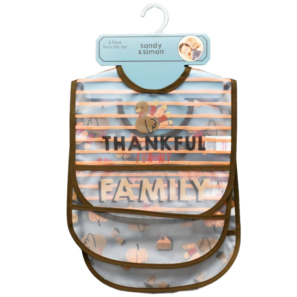 3pk THANKFUL BIBS - PEVA C/P 48