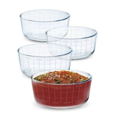 Chili Bowls w/ Football Decal - Set of 4 - Glass C/P 6