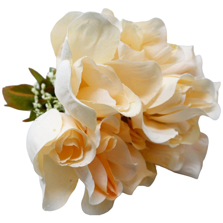 Beige Rose Bud Bush 6 Flowers C/P 240