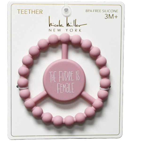 1pc Silicone Peace Teether - Rose "The Future Is Female" C/P 100