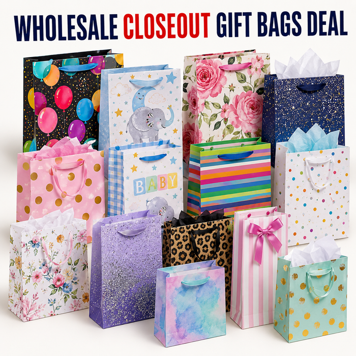 Wholesale Gift Bag Closeout – 122K+ Units Available