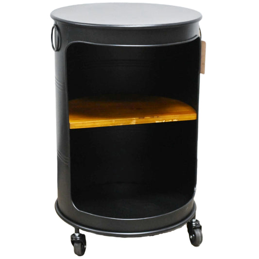 Metal Cabinet on Wheels with Shelves 24.5"Hx15.7"DIA C/P 1