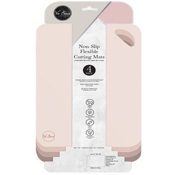 4pk 11"x7" ASST PINK NON-SLIP FLEX CUTTING MATS C/P 24