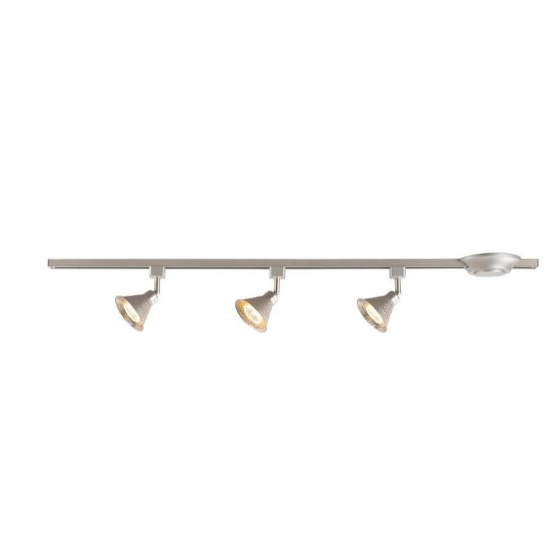 44" 3-LIGHT BRUSHED STEEEL FINISH LINEAR TRACK SECTION C/P 1,COLOR BOX