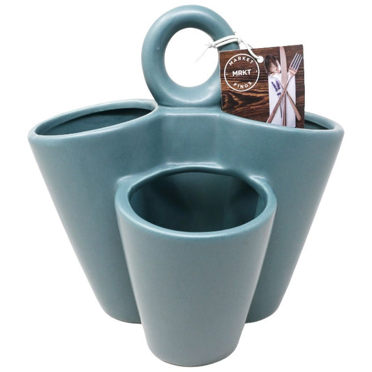 DBlue 4op Utensil Holder C/P 12 MRKT FINDS