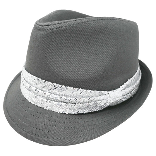 Grey Fedora Slv Sequin Band C/P 48 Nicole Marciano