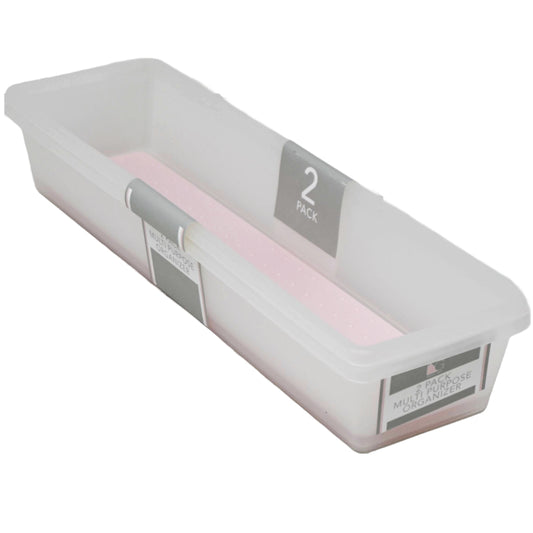 2pk Pink Drawer Organizer with Grey TPR 13x3.62x2.36" C/P 12
