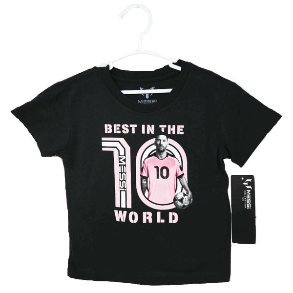 MESSI BLK BEST IN THE WORLD T-SHIRT 3-ASST SIZE 2T,3T,4T C/P 24
