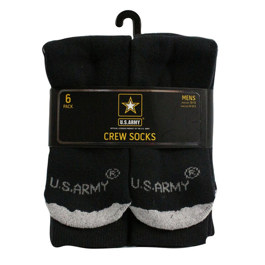 6pk US ARMY BLACK CREW SOCKS C/P 36