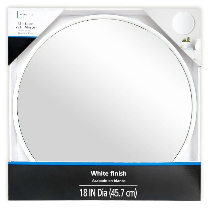 18" MS WHITE ROUND MIRROR C/P 2