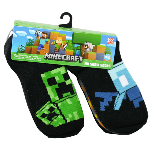 10pk BOYS MINECRAFT EXPLORE NS SOCKS SIZE 6-8 C/P 60