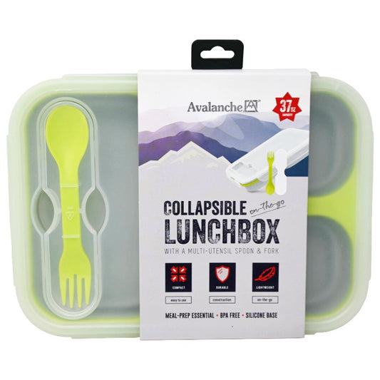 9.5x8.3" GRAY/YELLOW COMPARTMENT EXP. SILICONE LUNCH BOX AVALANCHE C/P 24
