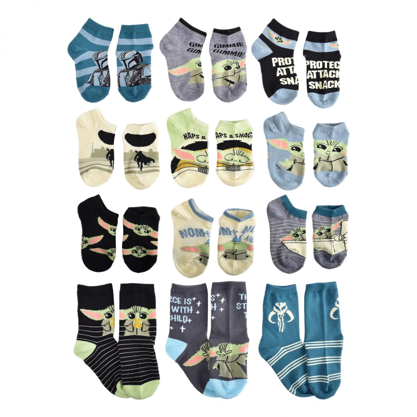 THE MANDALORIAN 12-DAYS OF SOCKS BOX SET SIZE 6-8 C/P 60