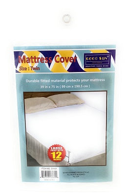 WHITE PEVA TWIN MATTRESS COVER C/P 24