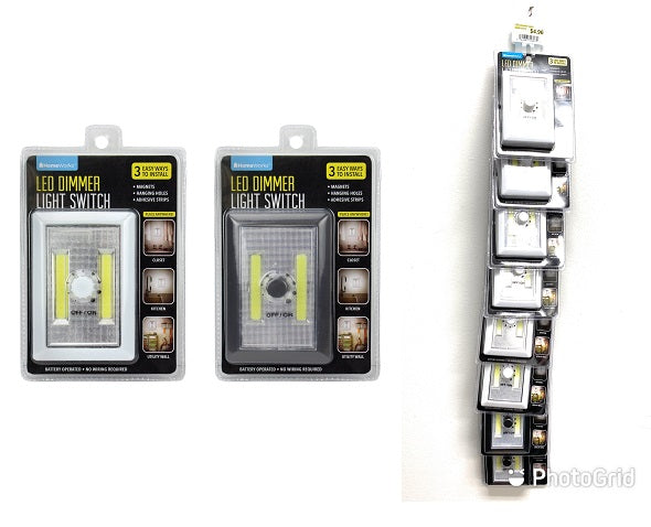 LED Dimmer Light Switch, Assorted Color Black/White C/P 16