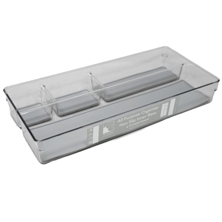 15.5x7x2.5" 4 Section Plastic Storage Organizer with Non-Slip Bottom C/P 12