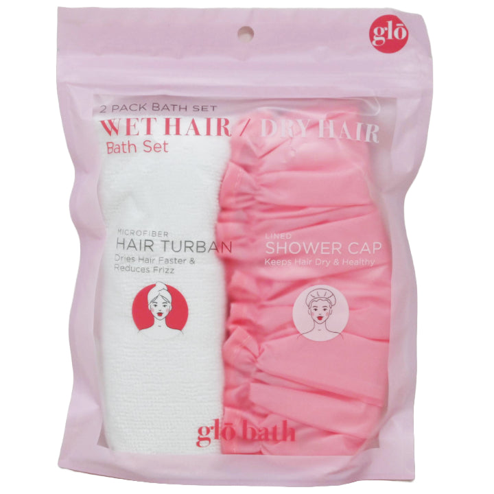 2pc WHT/PINK QUICK DRY TOWEL SET C/P 72