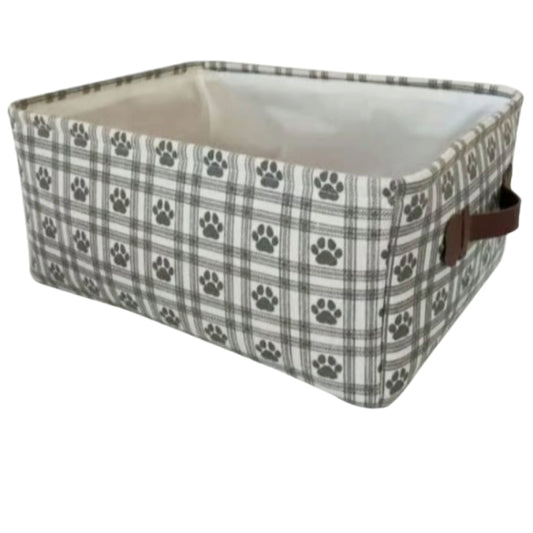 Rectangle Pet Bin Paw Print Grid AOP C/P 12