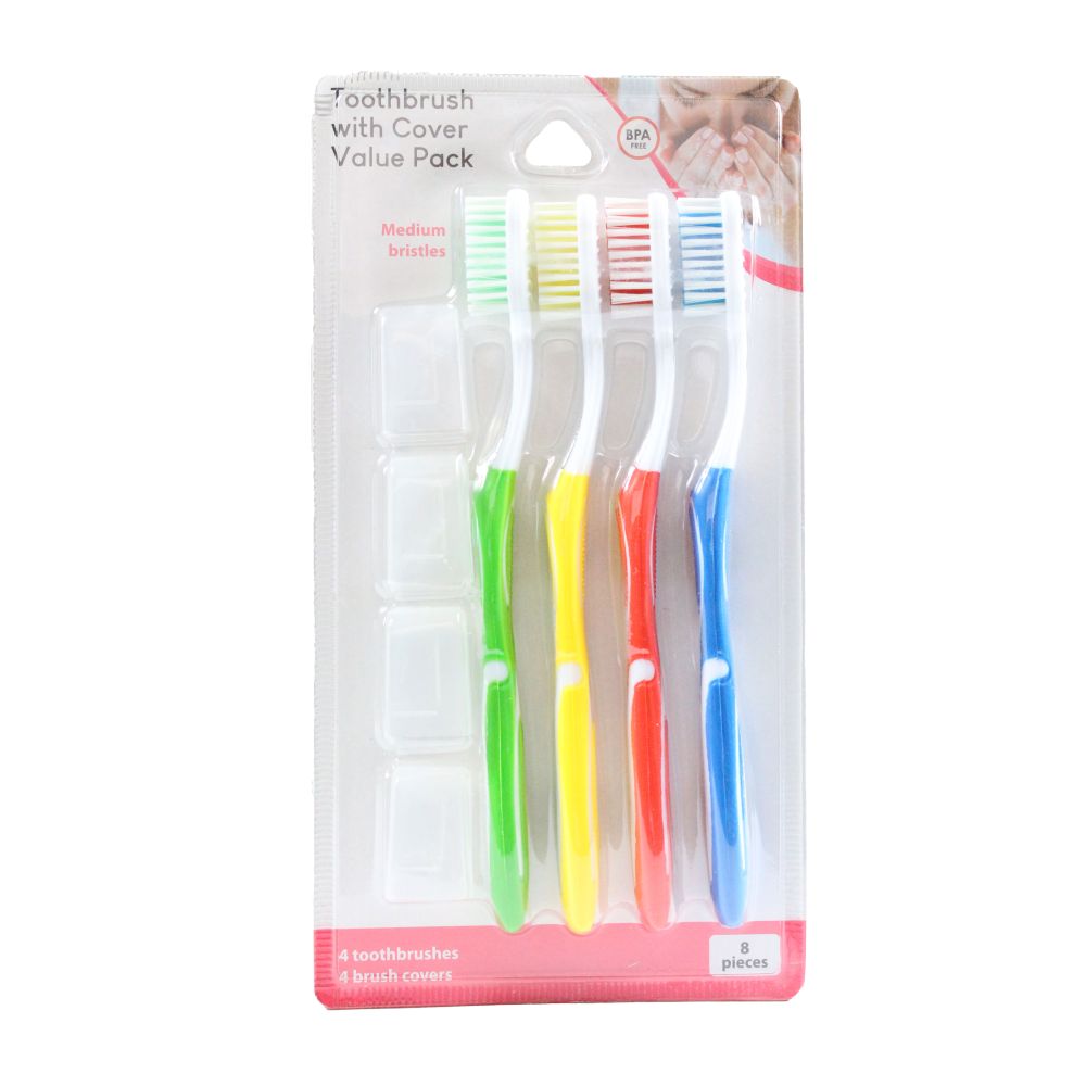 4pc TOOTHBRUSHES WITH COVERS C/P 72