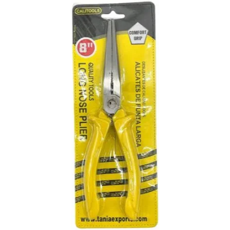 8" Long Nose Plier with Comfort Grip C/P 70 Inner 14 CALITOOLS