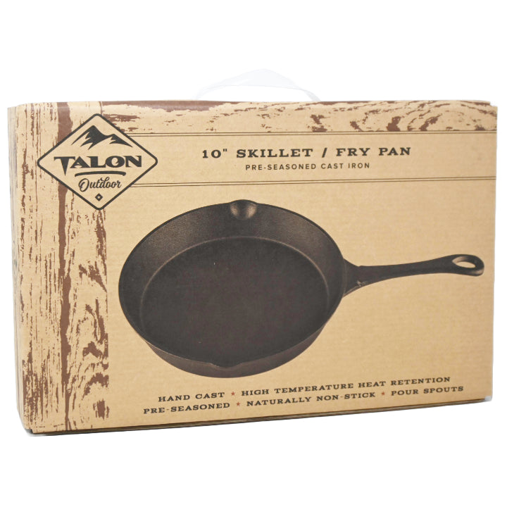 TALON 10" Cast Iron Skillet Fry Pan Pre-Seasoned CB C/P 6
