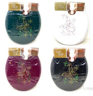 SOFT TOILET SEAT WITH COVER ASSORTED C/P 12