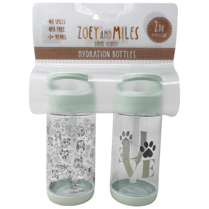 Kids 2pk Love Bottle C/P 12 Zoey & Miles
