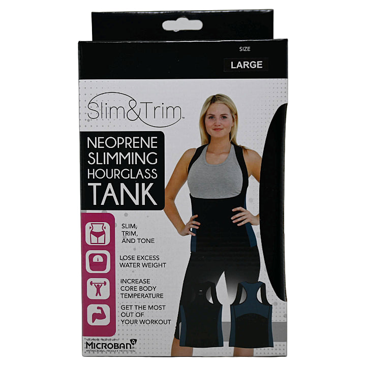 LRG BLK/TEAL WOMEN HOURGLASS NEOPRENE TANK (BOXED) C/P 12