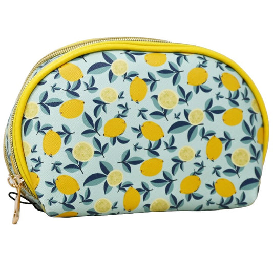*OUTSIDE OF CA* LEMON PRINT DBL ZIPPER COSMETIC BAG C/P 40