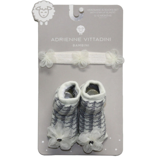 Adrienne Vittadini 1pk INFANT EMBELLISHED HEADBAND/SOCK SET C/P 36