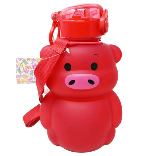 Red Pig Bottle w/Straw C/P 24 West & 5th