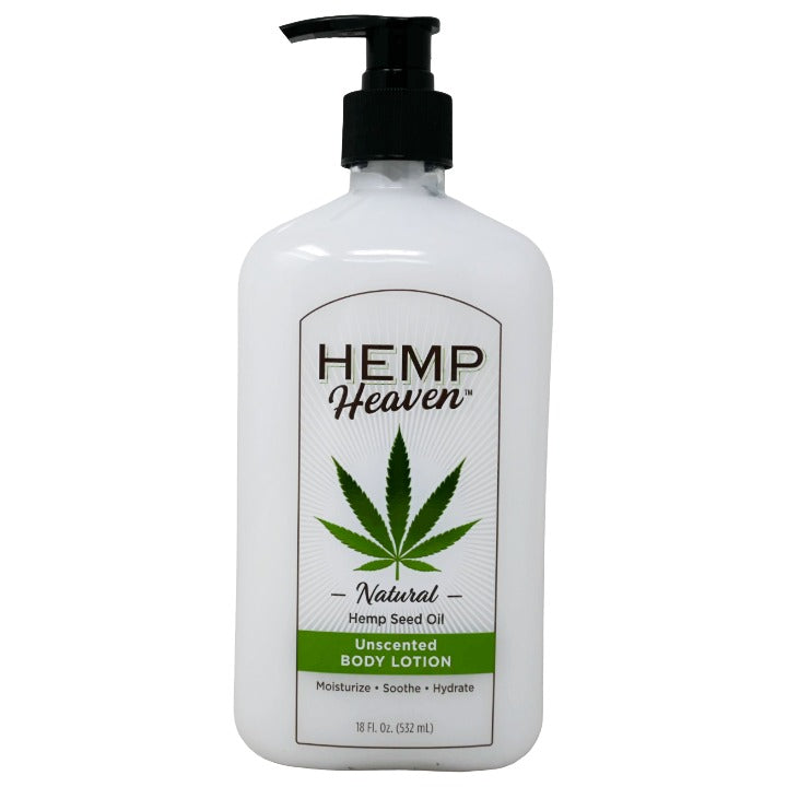 18oz HEMP HEAVEN UNSCENTED LOTION WITH PUMP AND PLASTIC WRAP C/P 12
