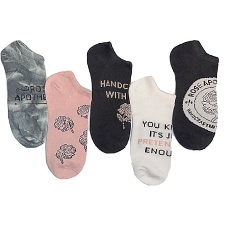 5pk SCHITTS CREEK ROSE APOTHECARY WOMEN NS SOCKS C/P 60