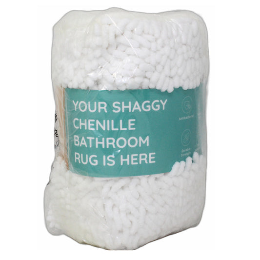 17"x24" BRIGHT WHITE SOLID BATHROOM RUG C/P 32