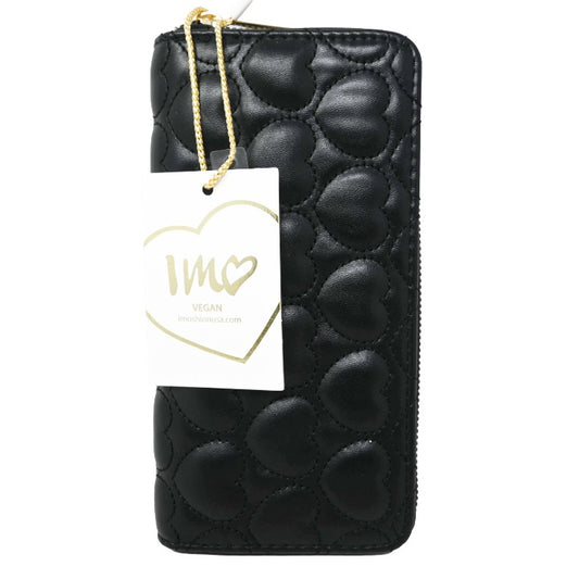 BLK QUILT HEART ZIP WALLET (NO UPC, HAS PROP 65 LABEL) C/P 50