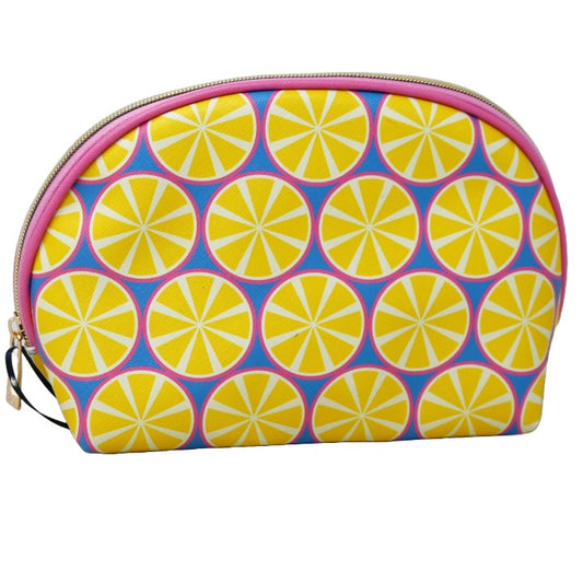 *OUTSIDE OF CA* LRG LEMON PRINTED DOME COSMETIC BAG C/P 40
