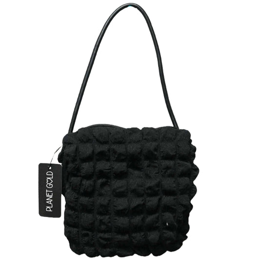 BLACK QUILTED UNDERARM HANDBAG W/TOP ZIPPER C/P 12