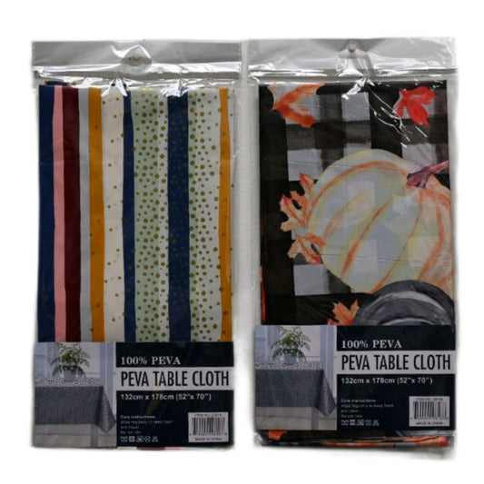 52"x70" ASST DISPOSABLE PE TABLECOVER C/P 72