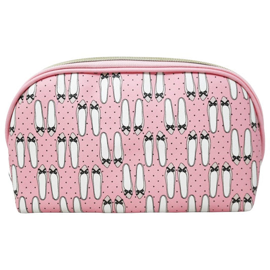 *OUTSIDE CA* LRG PINK DOME COSMETIC BAG W/PRINTED HEELS CLEMENTINE AND JANE C/P 40
