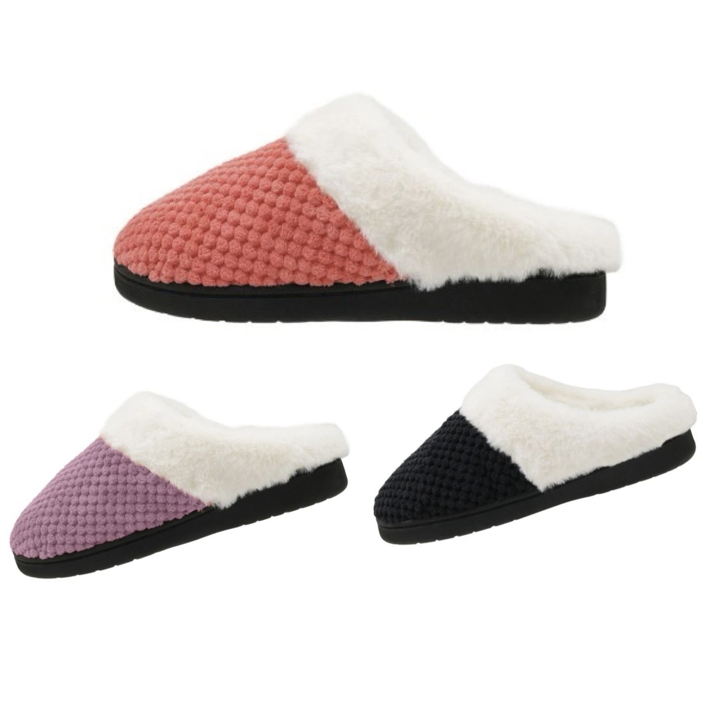 *OUTSIDE OF CA* WOMEN KNITTED SLIPPERS 3-ASST COLORS-3-ASST SIZE C/P 36