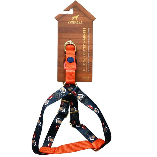 DOG HARNESS SHERPA PRINT NAVY C/P 48