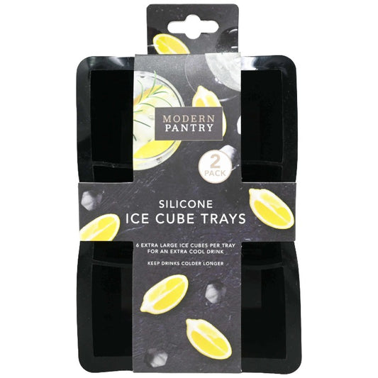 2pk Blk 6 Square Sil Ice Cube Trays C/P 24