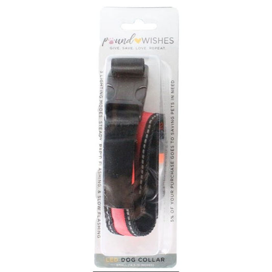 BLACK/RED SMALL LED DOG COLLAR C/P 48