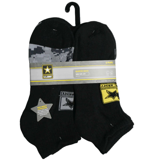 6pk ARMY DIGI CAMO HC QTR SOCKS SIZE 10-13 C/P 60