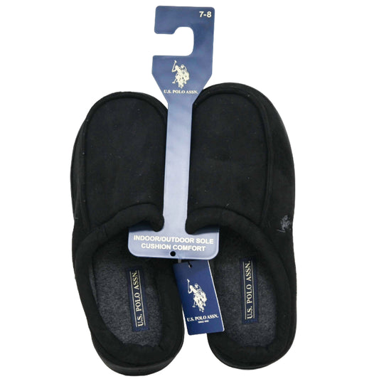 U.S. POLO ASSN. BLK MEN SLIPPERS C/P 24
