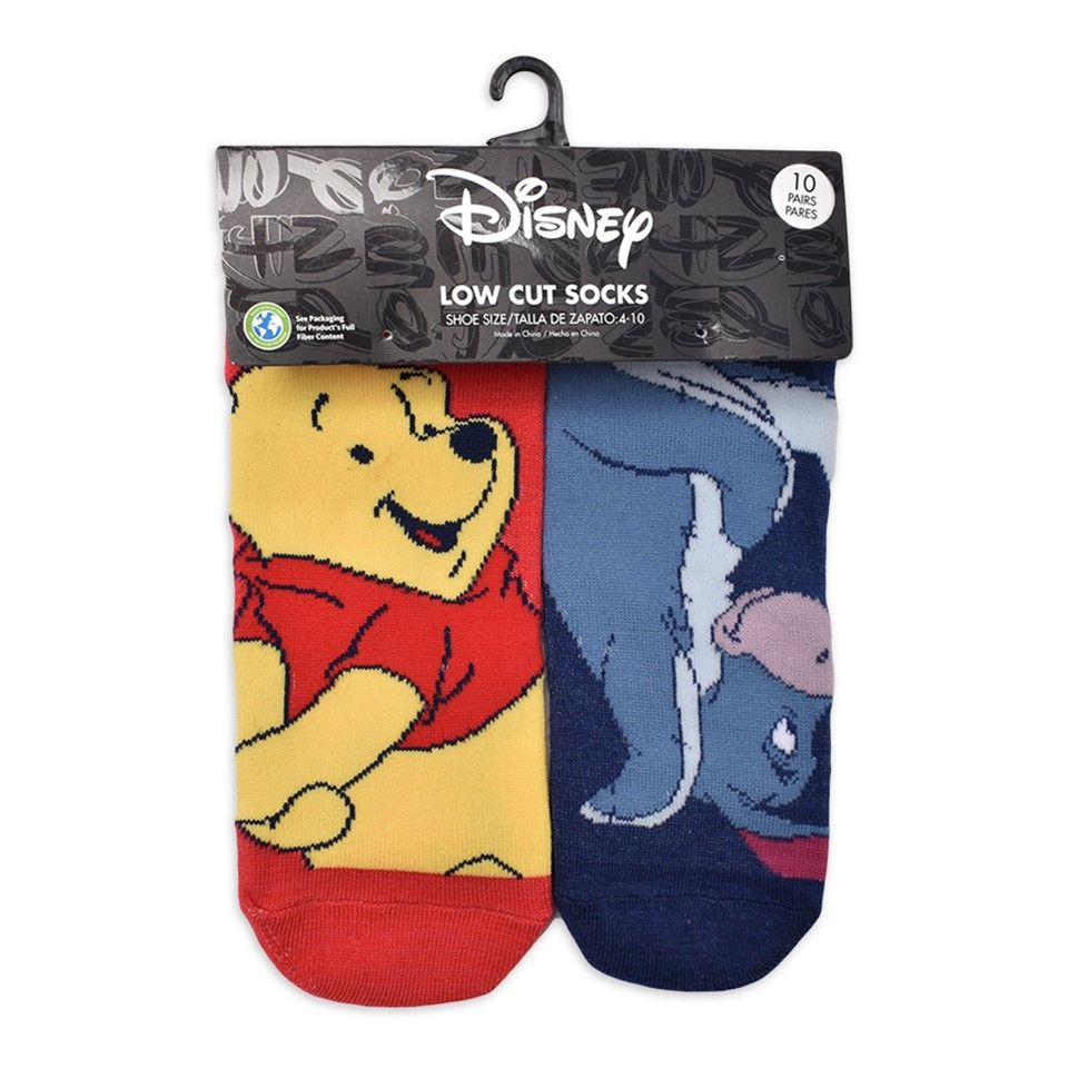 10pk WOMEN WINNIE THE POOH SQUAD NS SOCKS SIZE 9-11 C/P 12