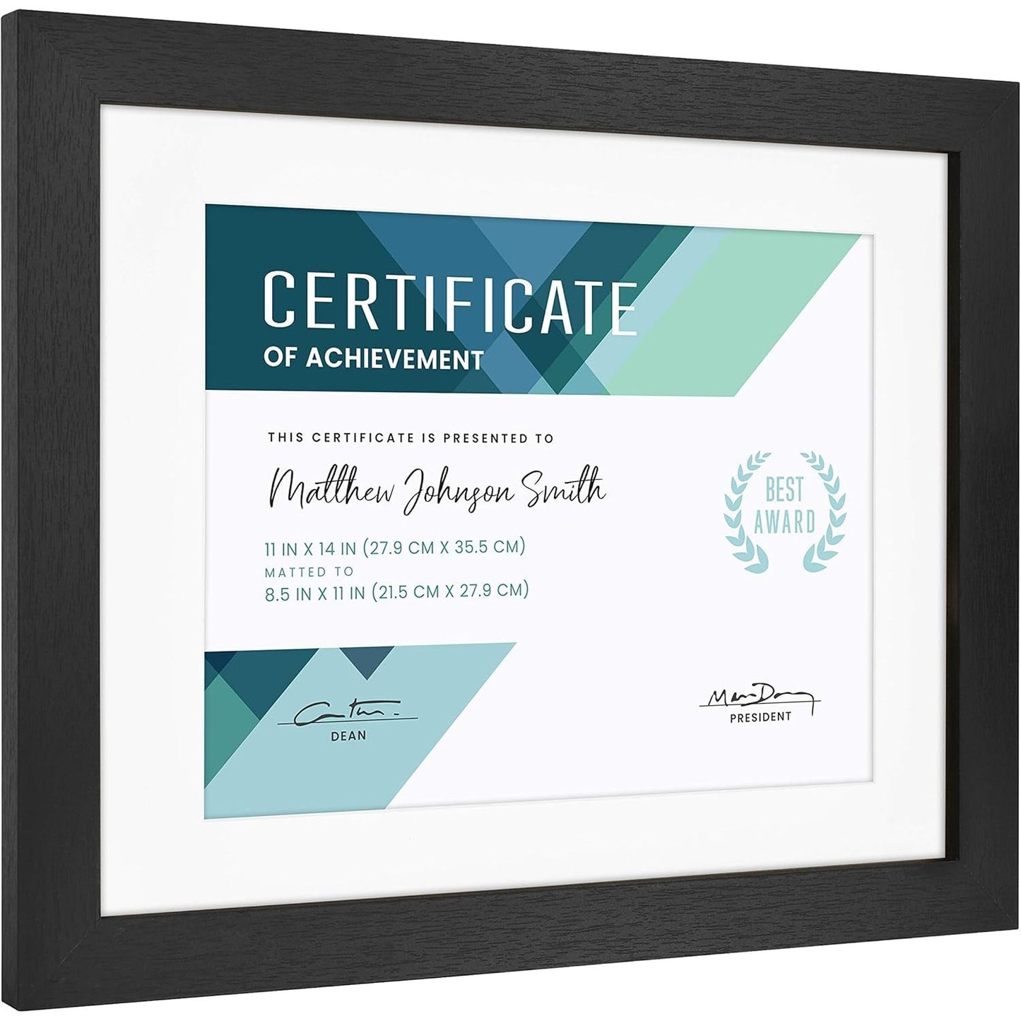 4pk 11X14" BLK MATTED WOODGRAIN FRAME C/P 1