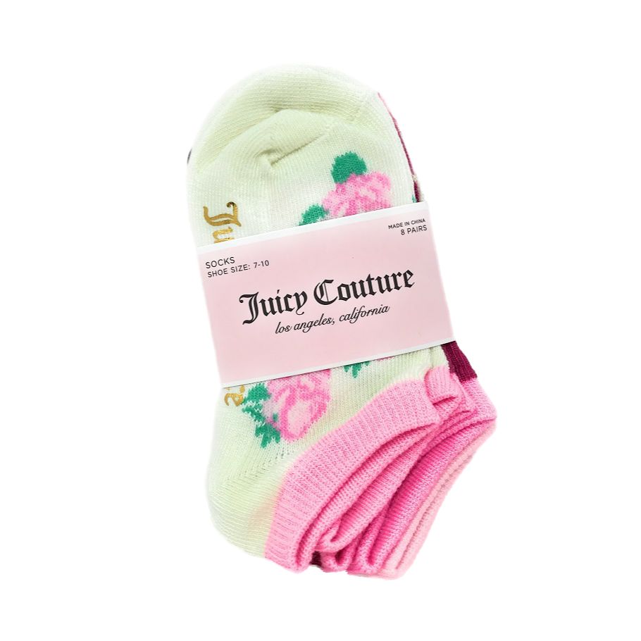 4-6 8PK JUICY GIRLS ROSE SOCKS C/P 60