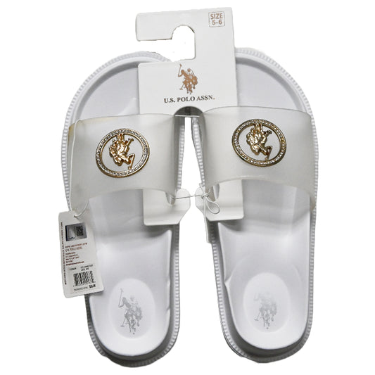 U.S. POLO ASSN. LADIES WHT/CLEAR SANDALS C/P 24